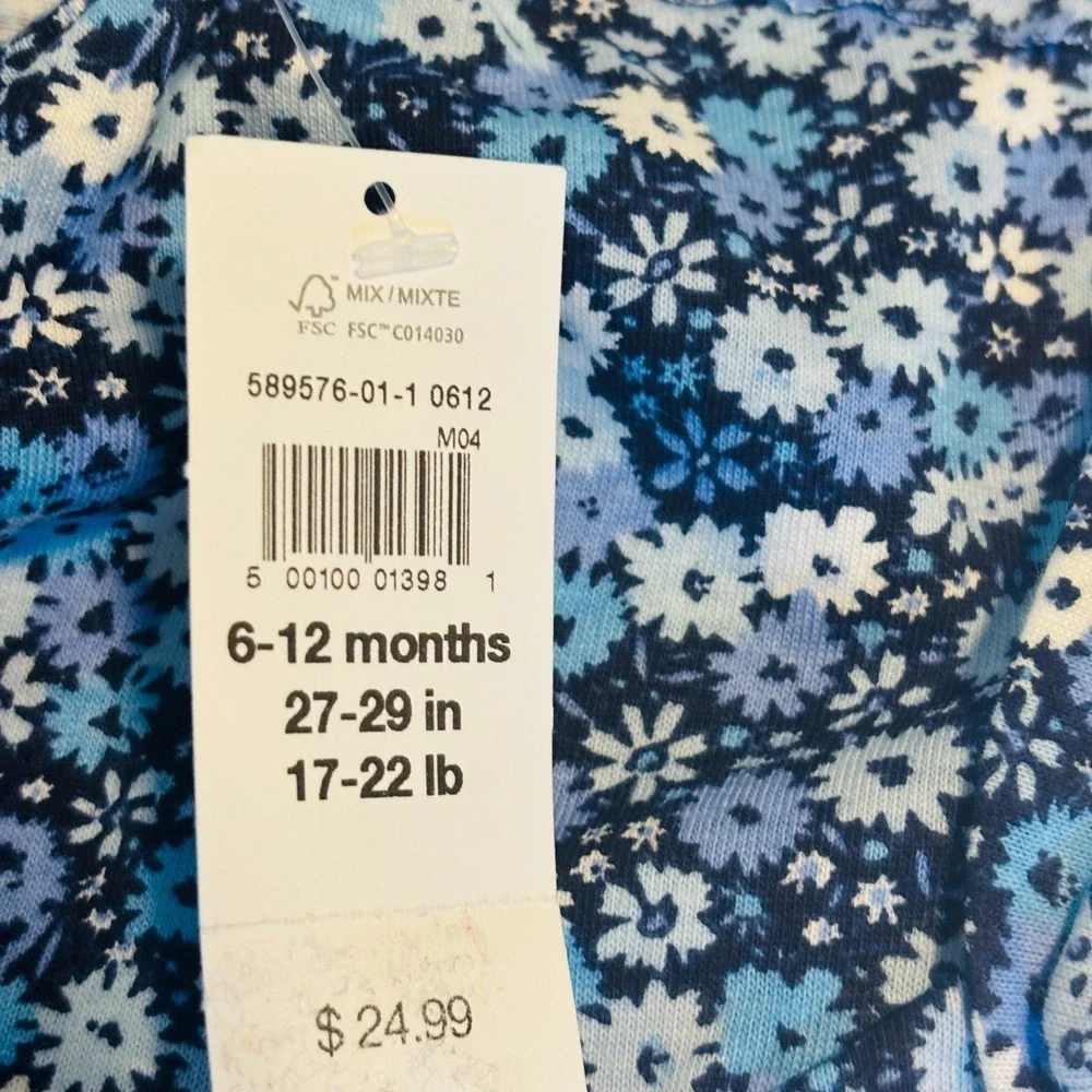Baby Gap Blue Floral  Dress for Baby girl in 6-12 months